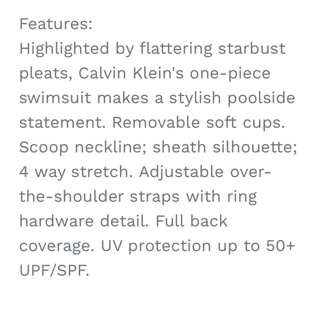 Calvin Klein Rosette Multi Island Feather Starburst One Piece Swimsuit - Picture 7 of 15